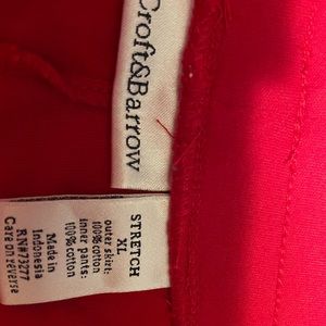 Croft and barrel red cl cotton skort